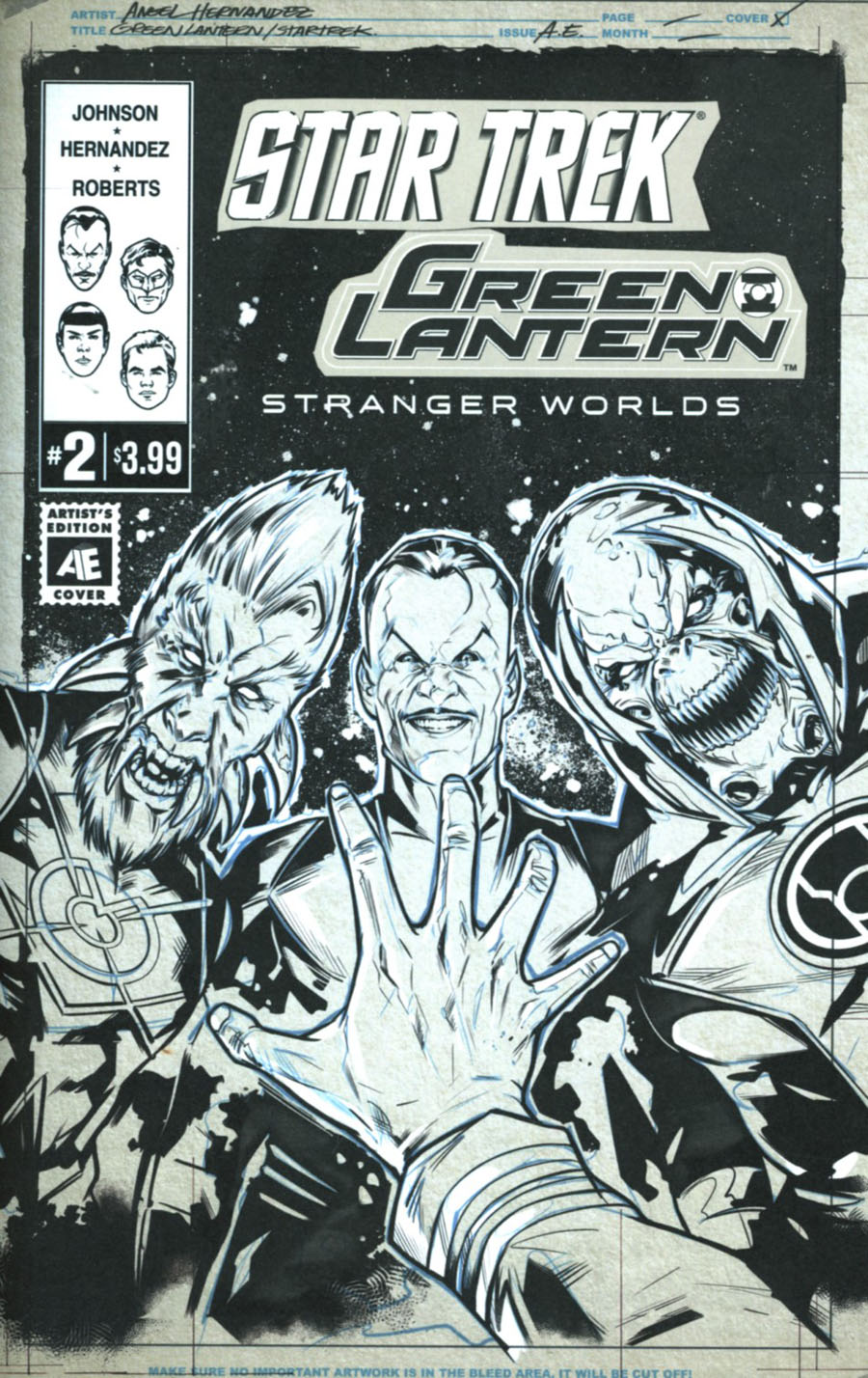 Star Trek Green Lantern Vol 2 Stranger Worlds #2 Cover B Variant Angel Hernandez Artists Edition Cover