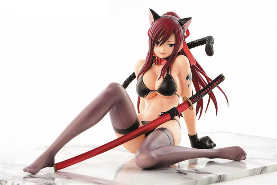 Fairy Tail Erza Scarlet Black Cat Gravure 1/6 Scale PVC Figure