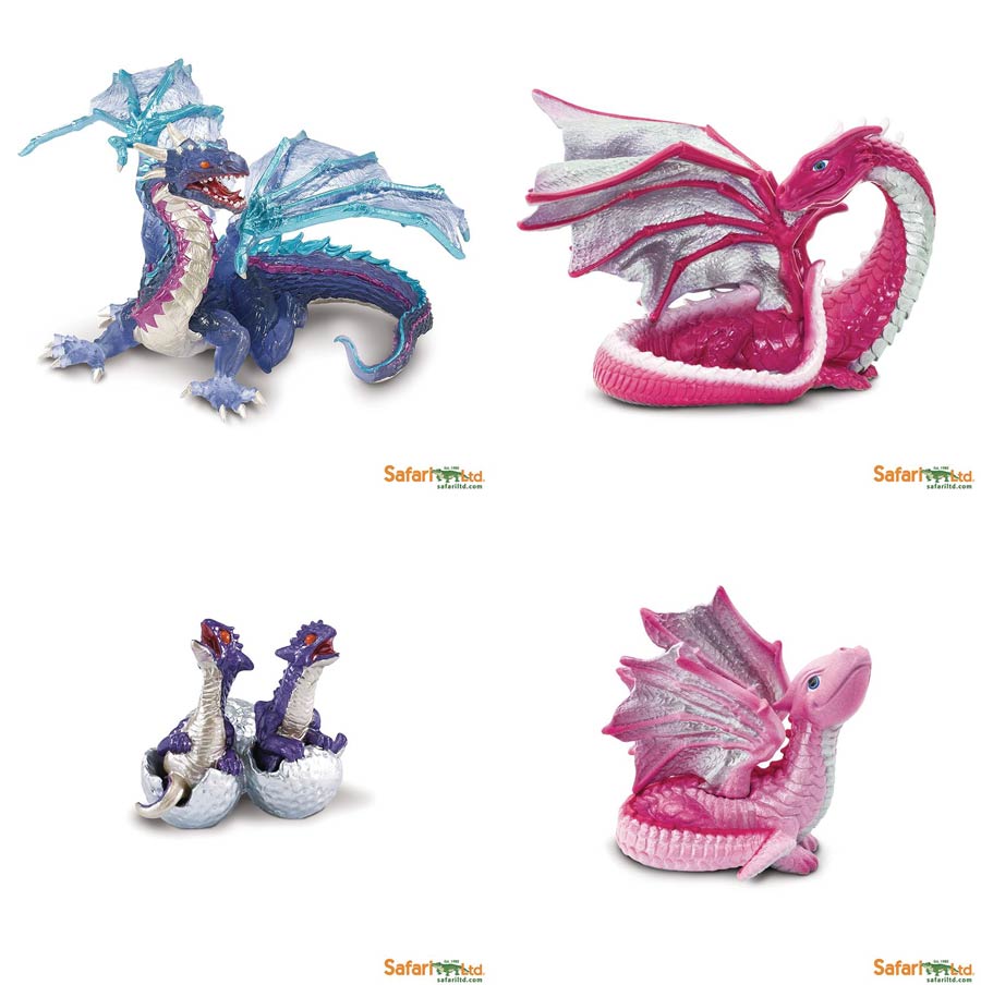 Safari Fantasy Dragon Figurine Series A 4-Piece Assortment Case