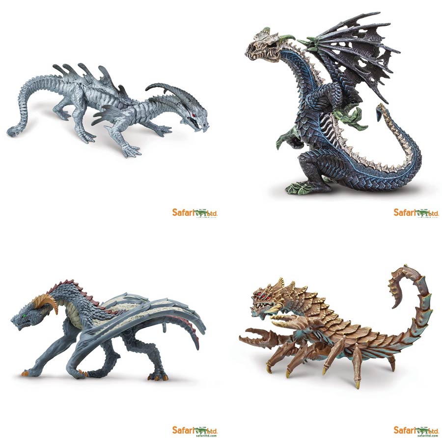 Safari Fantasy Dragon Figurine Series B 4-Piece Assortment Case