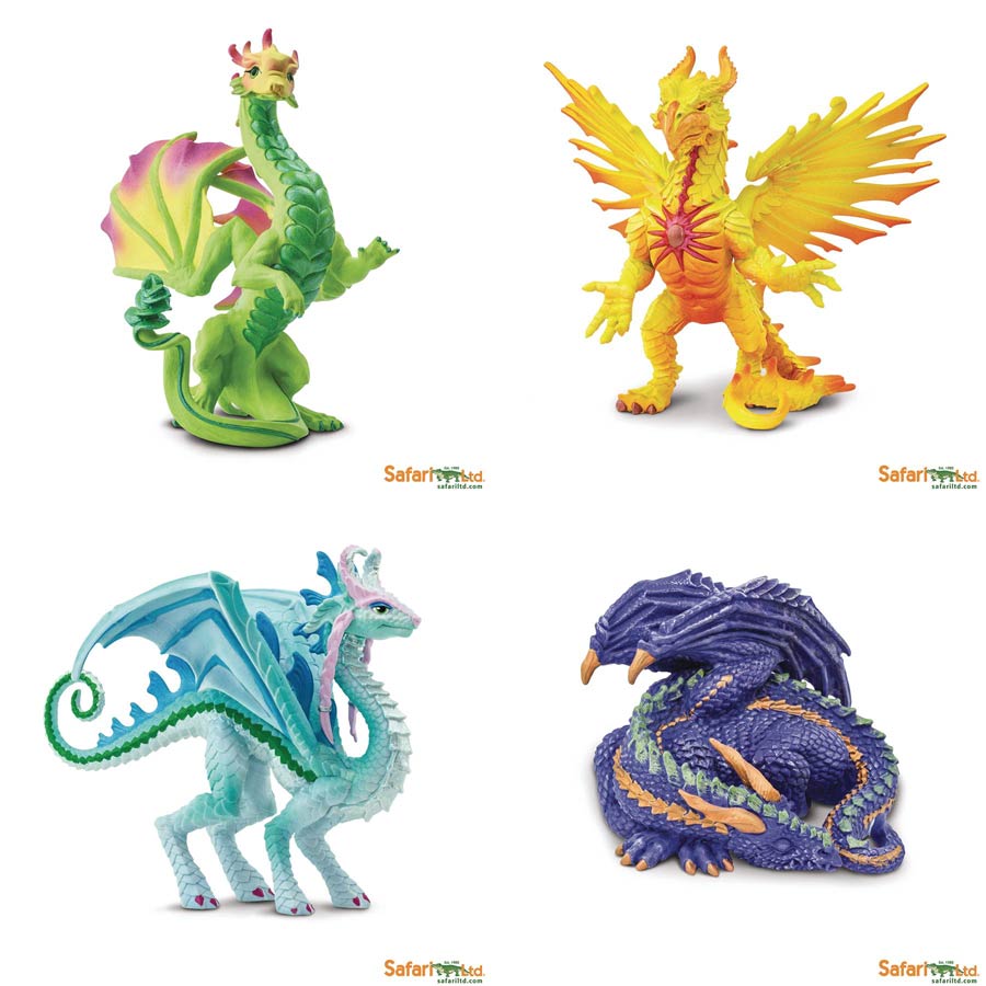 Safari Fantasy Dragon Figurine Series C 4-Piece Assortment Case