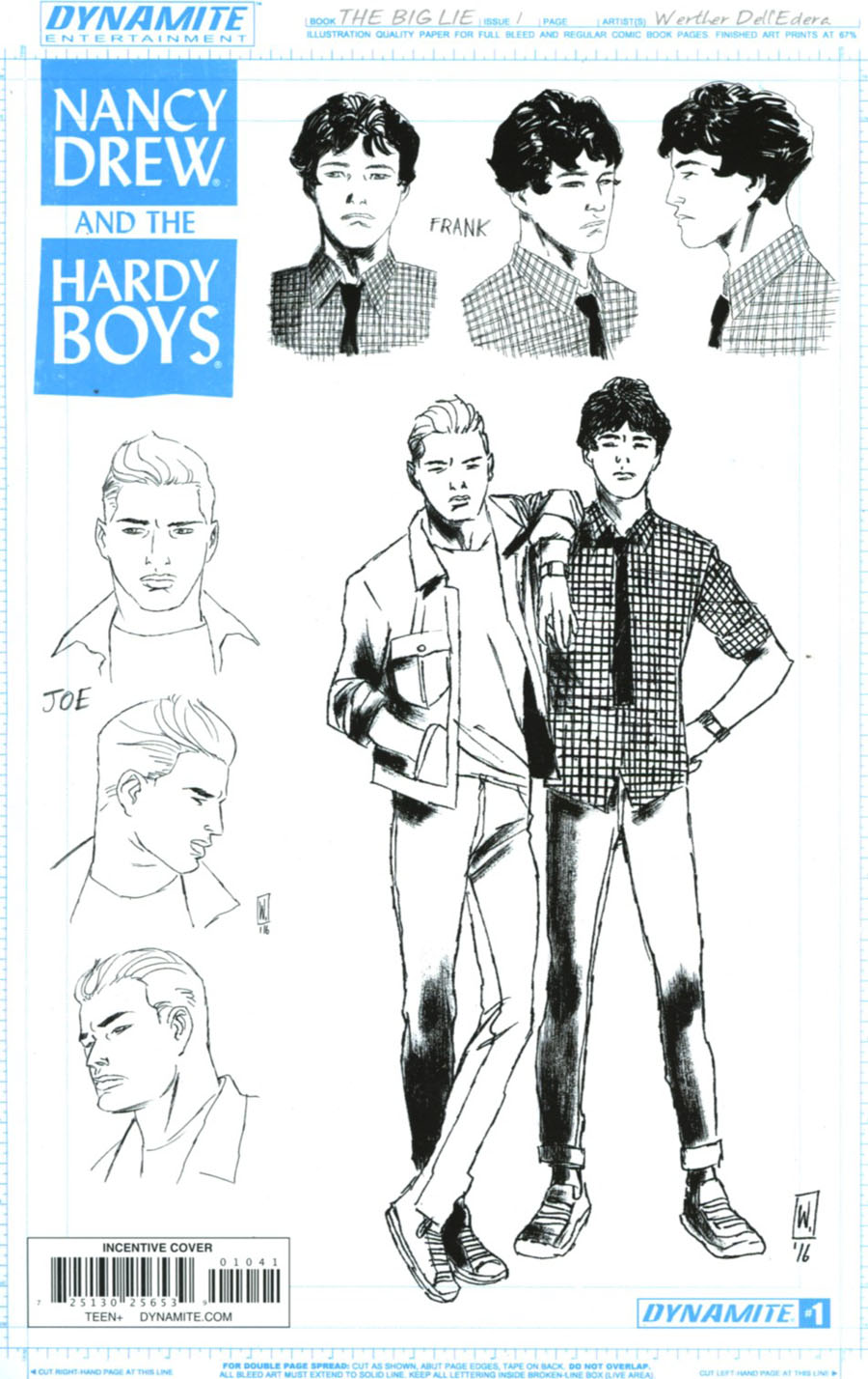 Nancy Drew And The Hardy Boys The Big Lie #1 Cover D Incentive Werther Dell Edera Hardy Boys Design Sketch Variant Cover