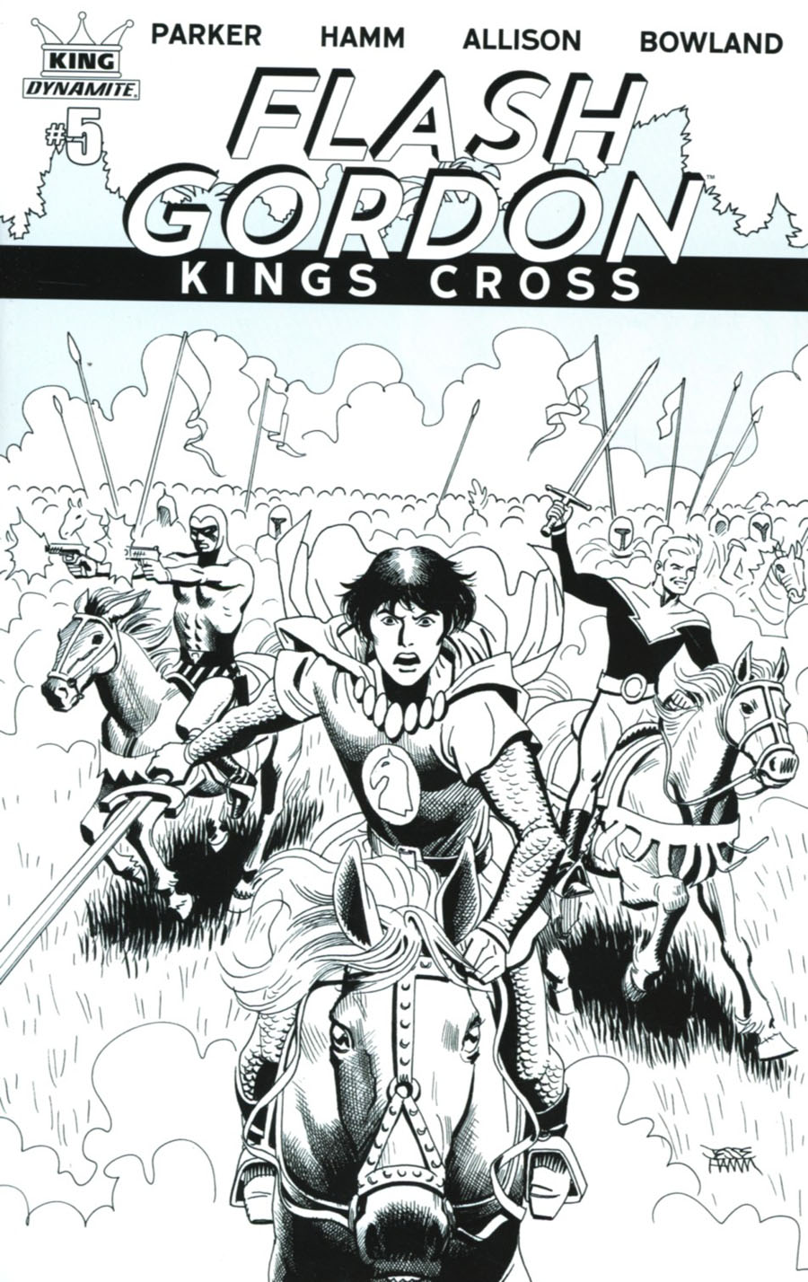 Flash Gordon Kings Cross #5 Cover D Incentive Jesse Hamm & Grace Allison Black & White Cover