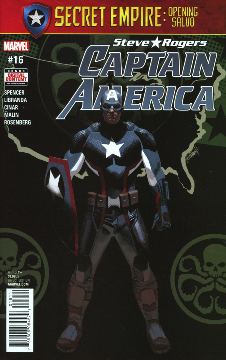 Captain America Steve Rogers #16 Cover A 1st Ptg Regular Daniel Acuna Cover (Secret Empire Prelude)