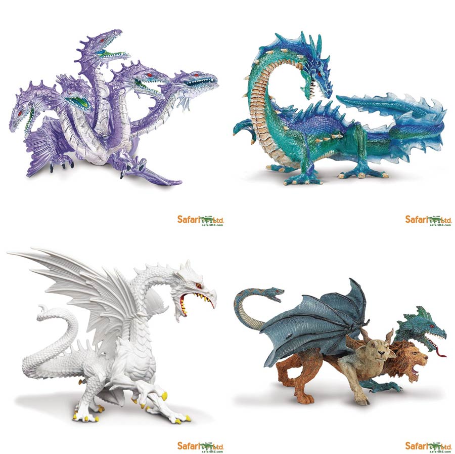 Safari Fantasy Dragon Figurine Series G 4-Piece Assortment Case