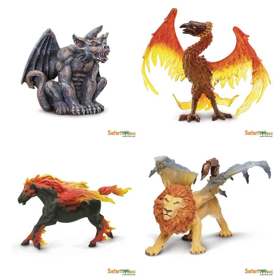 Safari Fantasy Dragon Figurine Series J 4-Piece Assortment Case