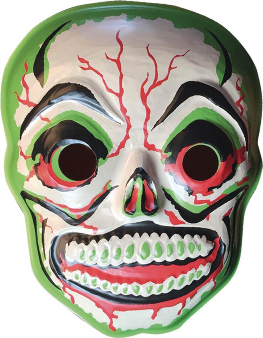 Ghoulsville Vac-Tastic Plastic Mask - Green Slime Skull