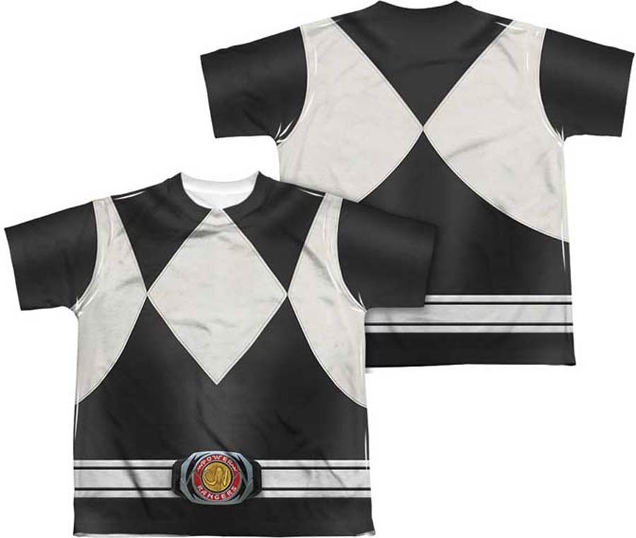 Mighty Morphin Power Ranger Black Ranger Costume Youth Sublimation T-Shirt Large