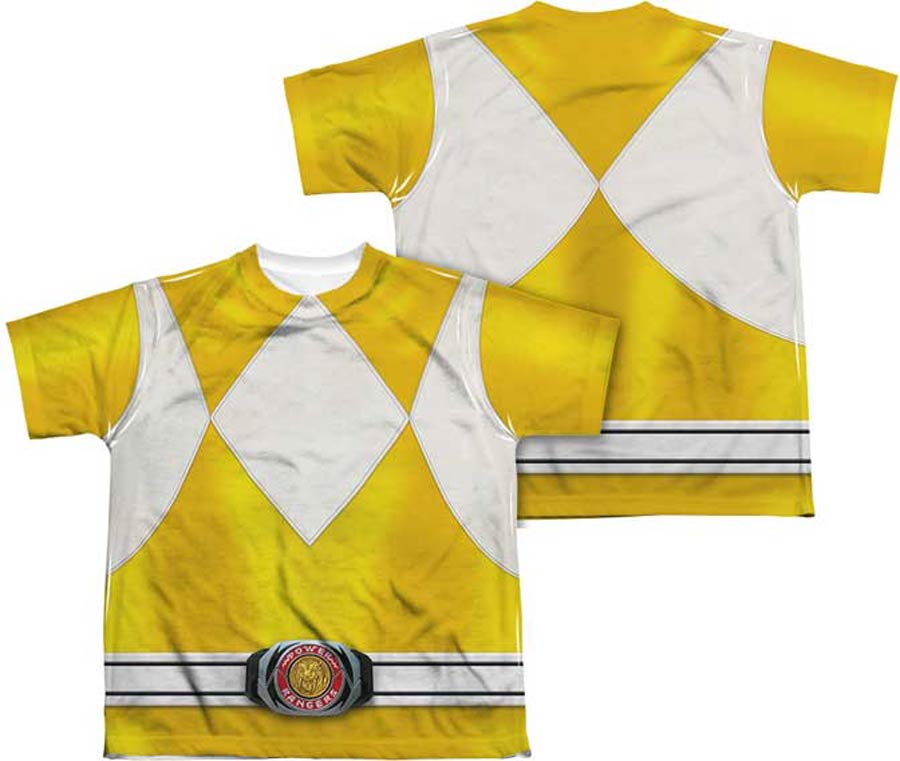 Mighty Morphin Power Ranger Yellow Ranger Costume Youth Sublimation T-Shirt Large