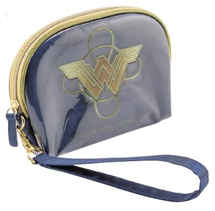 DC Wonder Woman Wristlet Cosmetic Case - Blue