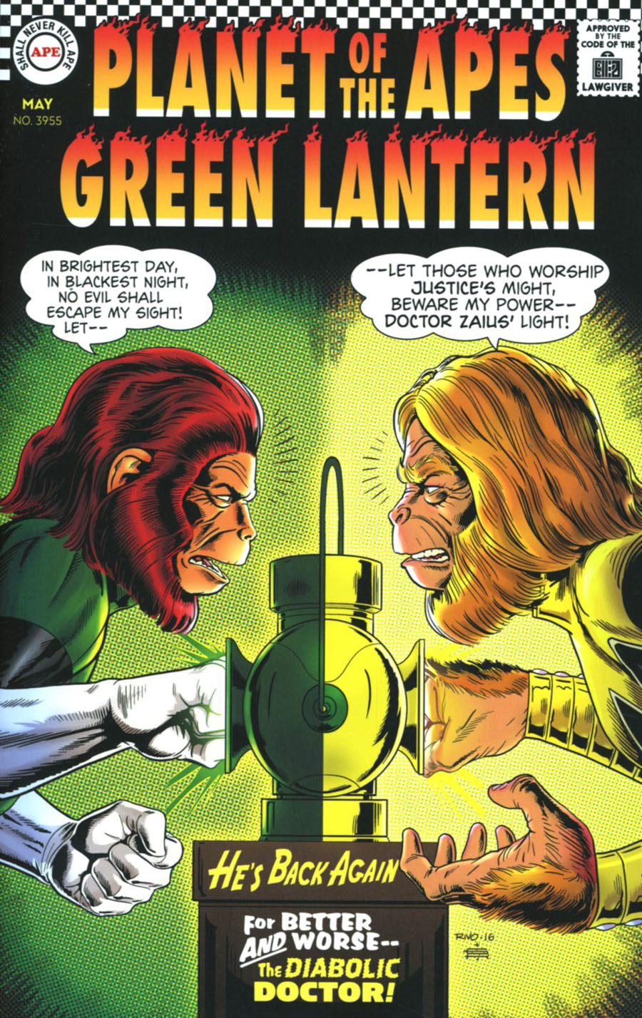 Planet Of The Apes Green Lantern #2 Cover D Incentive Paul Rivoche Silver Age Virgin Variant Cover