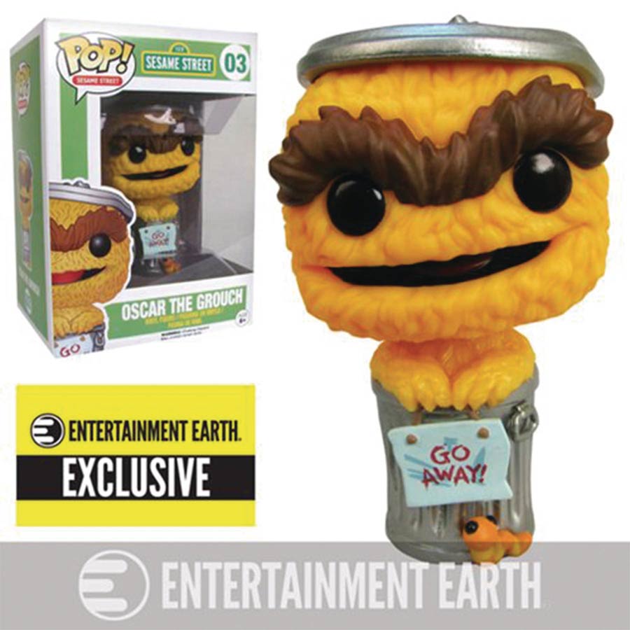 POP Television Sesame Street 03 Oscar The Grouch Entertainment Earth Exclusive Orange Vinyl Figure