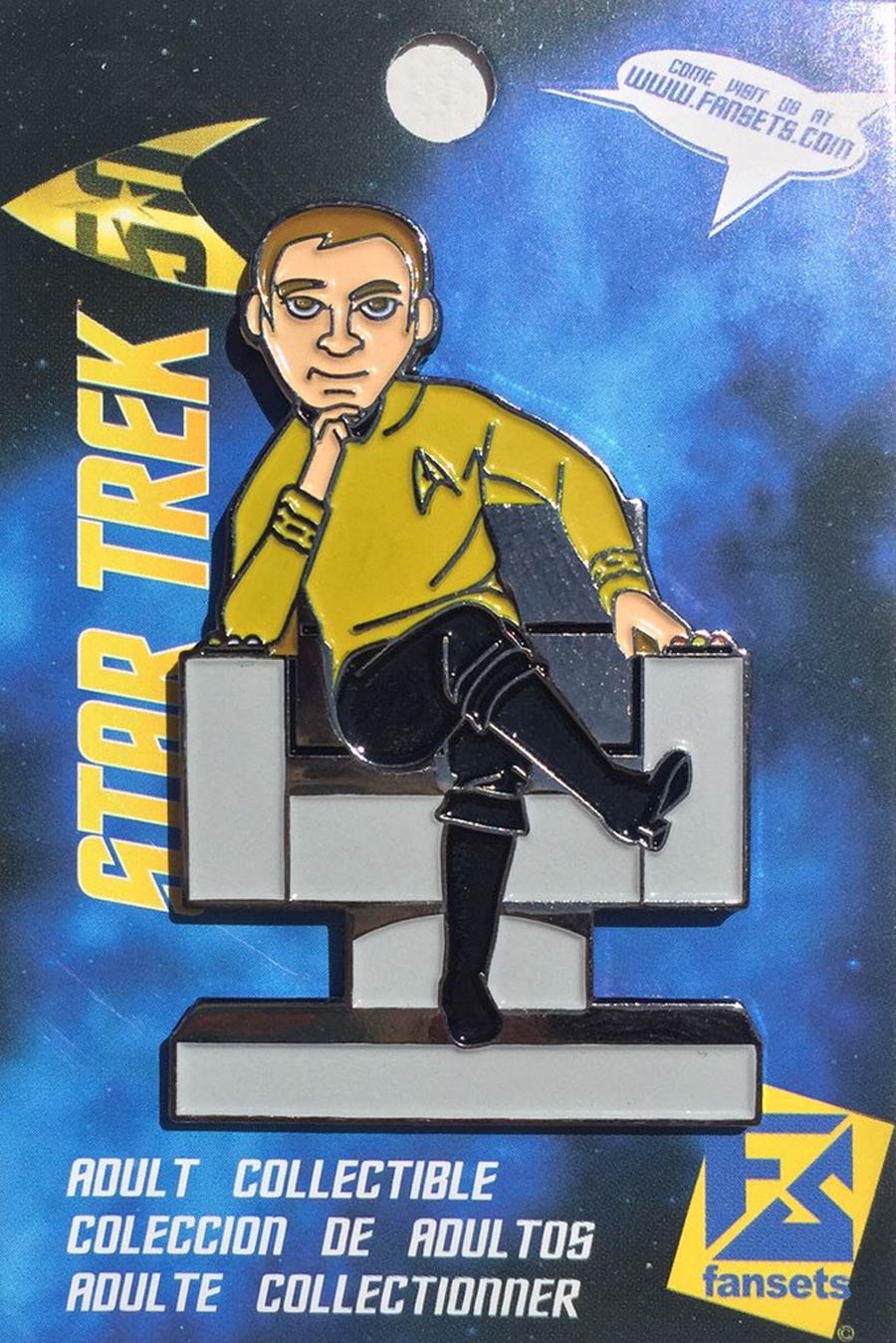 Star Trek Micro Crew Enamel Pin - Kirk In Chair