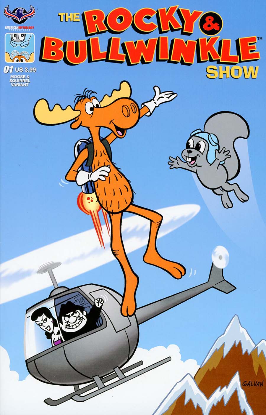 Rocky & Bullwinkle Show #1 Cover C Variant Bill Galvan Flying Moose Cover