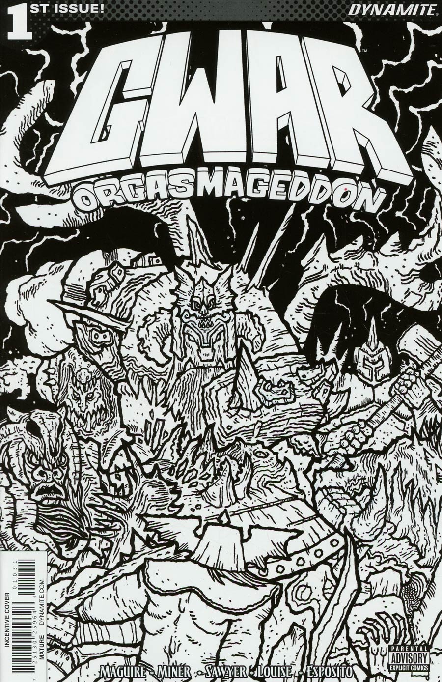 GWAR Orgasmageddon #1 Cover E Incentive Scott Wygmans Black & White Cover