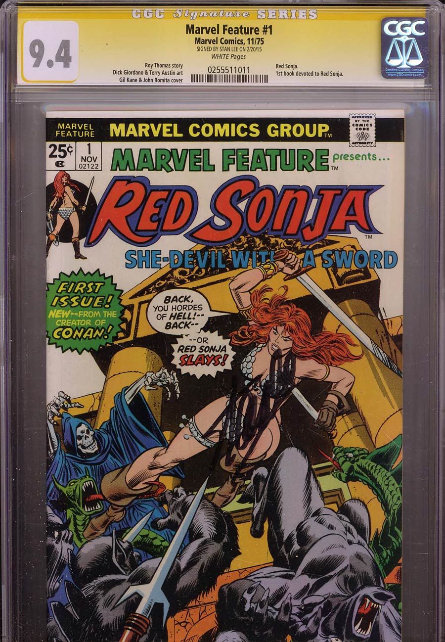 Marvel Feature Vol 2 #1 Cover B CGC SS 9.4 Signed by Stan Lee