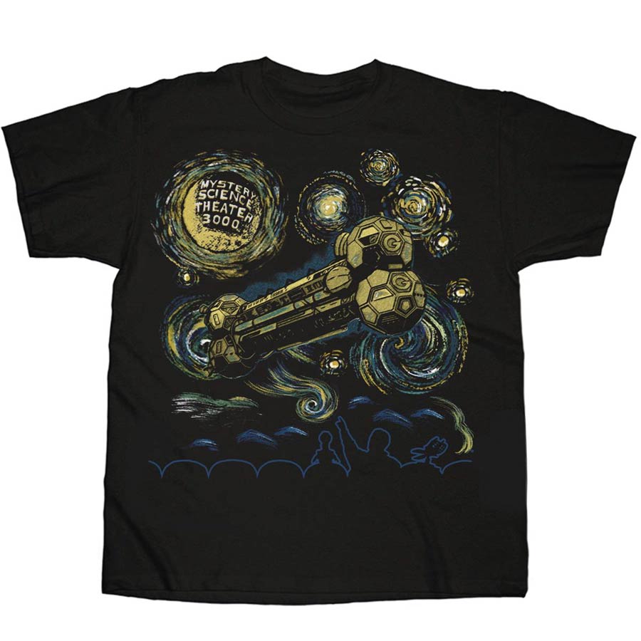 Mystery Science Theater 3000 Abstract Ship Black T-Shirt Large