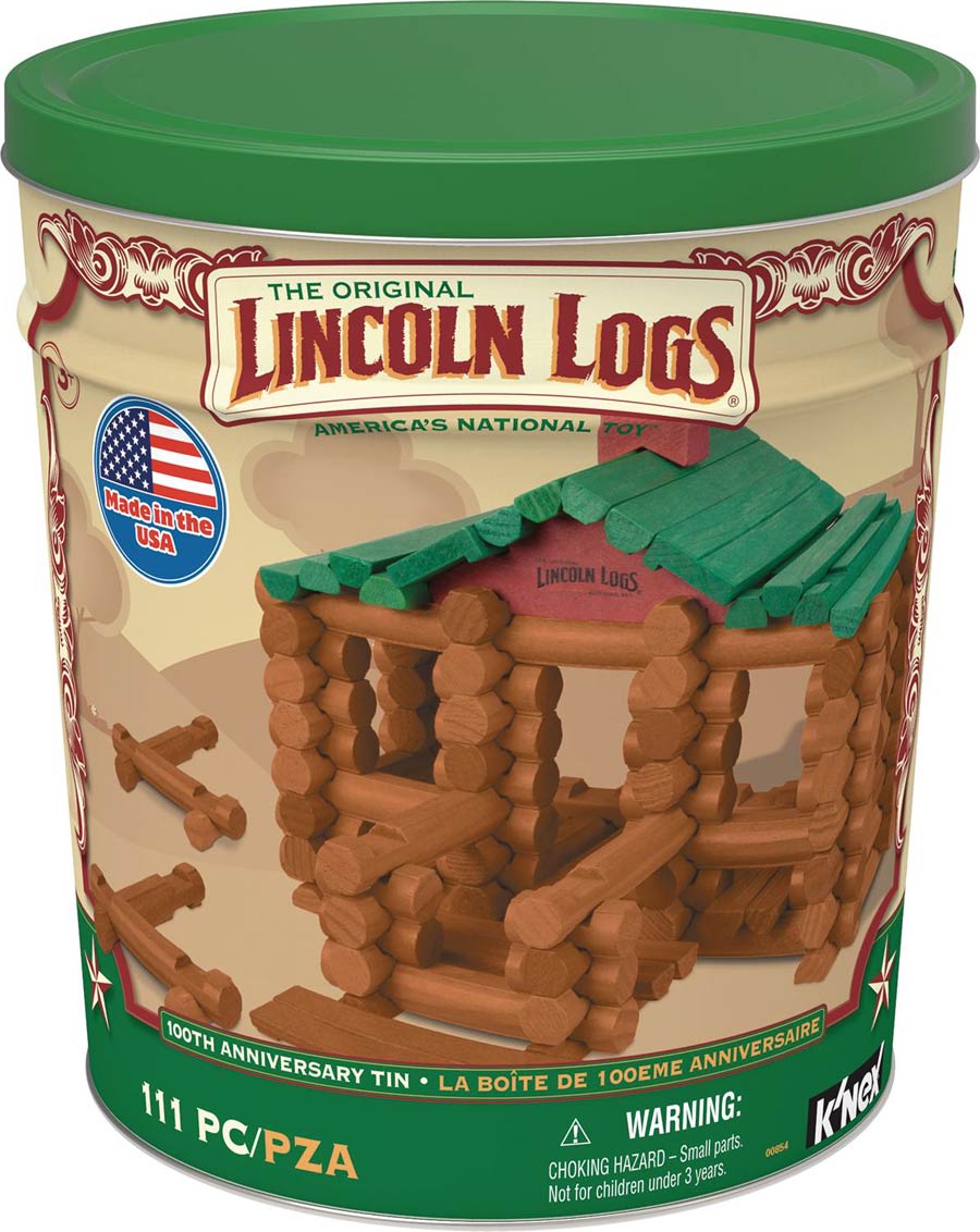 K-Nex Lincoln Logs 100th Anniversary Building Set Tin