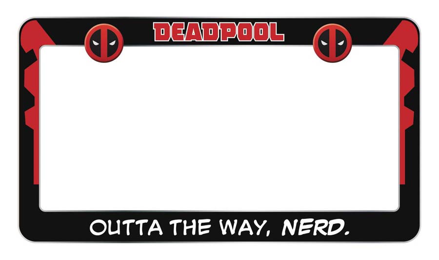 Deadpool Nerd Metal License Plate Frame