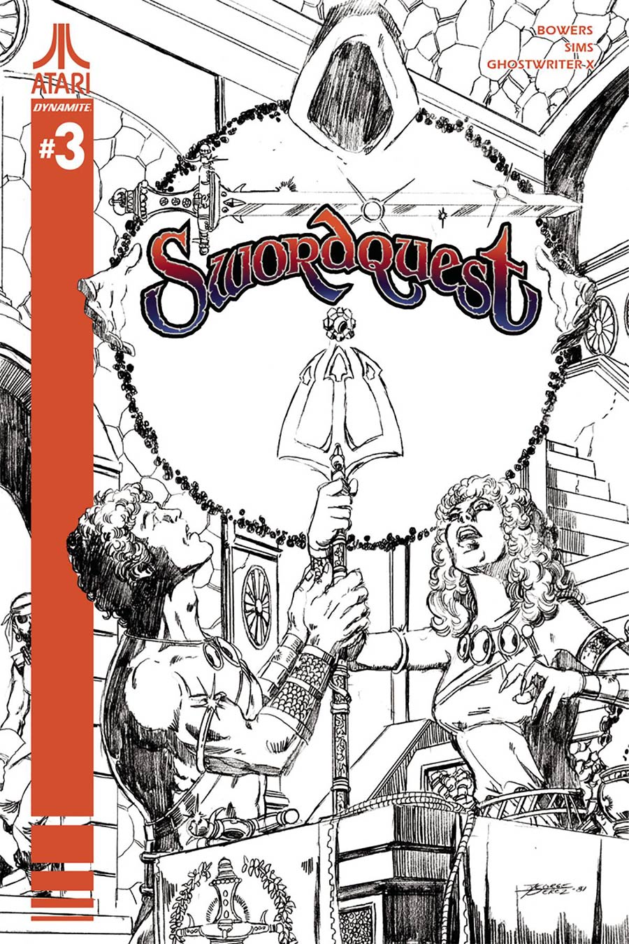 Swordquest #3 Cover D Incentive George Perez Black & White Cover