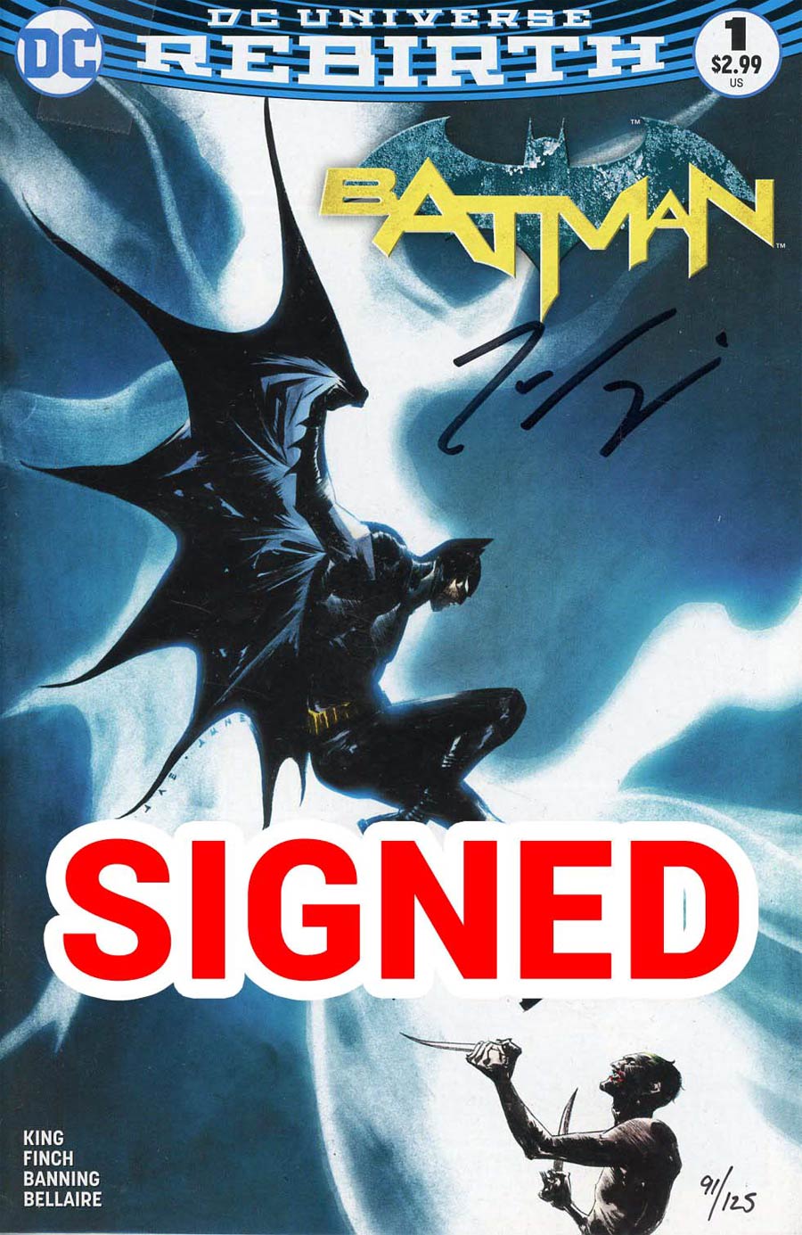 Batman Vol 3 #1 Cover S DF Exclusive Jae Lee Variant Cover Signed By Tom King