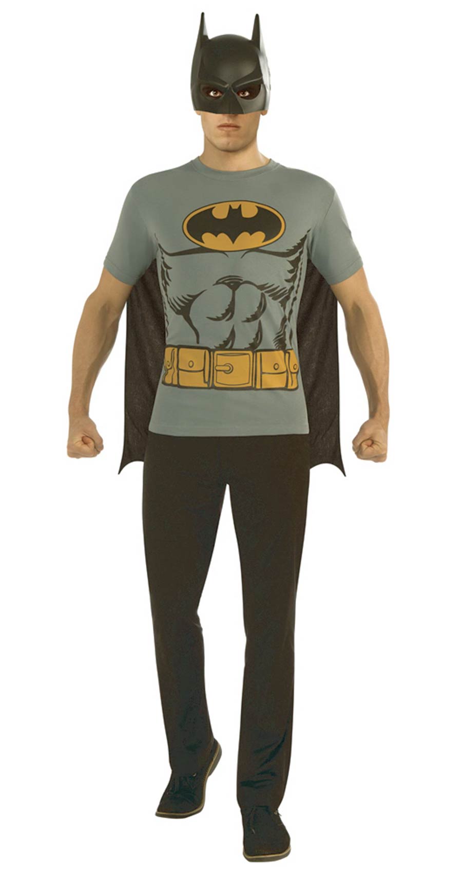 DC Batman T-Shirt With Mask & Cape Large