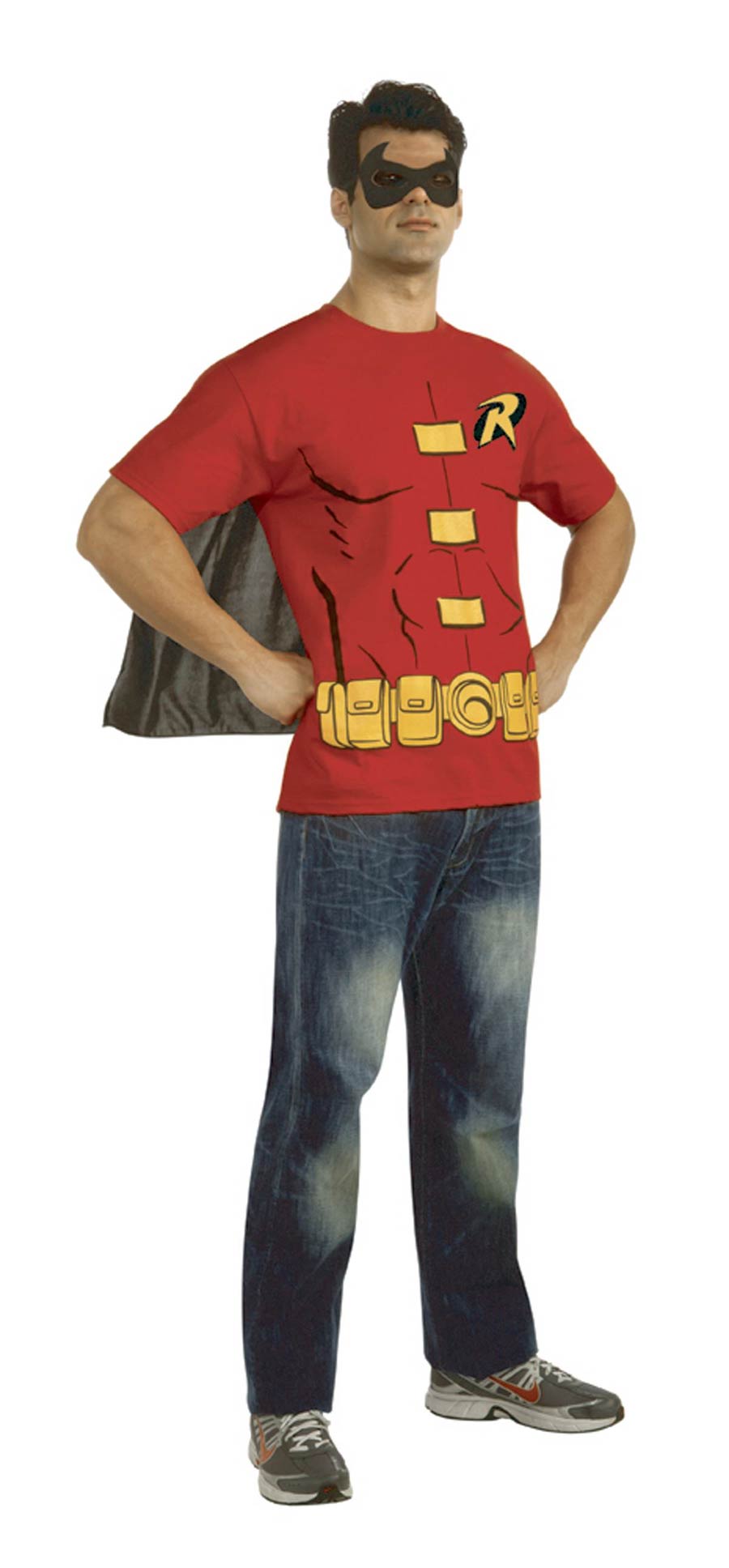 DC Robin T-Shirt With Mask & Cape Large