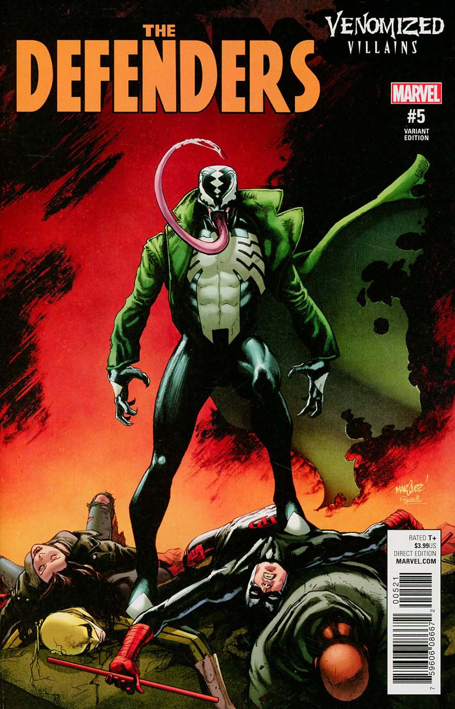 Defenders Vol 5 #5 Cover B Variant David Marquez Venomized Diamondback Cover