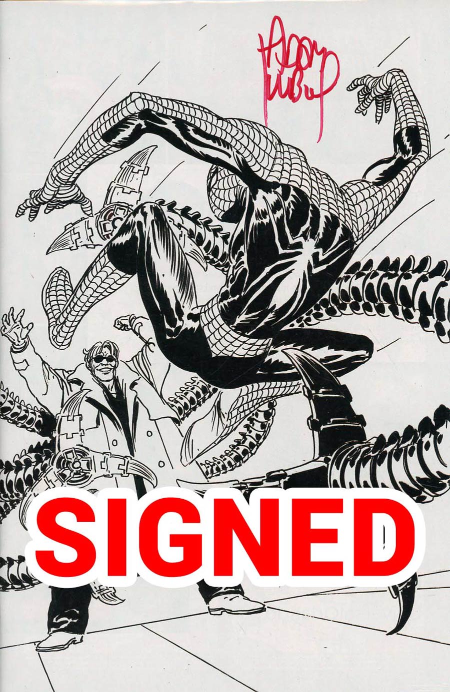 Peter Parker Spectacular Spider-Man #1 Cover Q DF Ultra-Rare Adam Kubert Black & White Variant Cover Signed By Adam Kubert