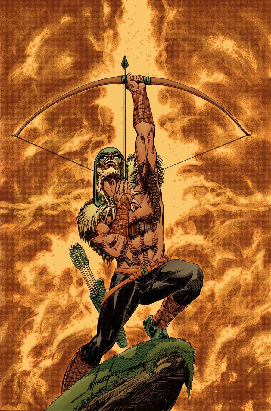 Green Arrow Vol 7 #32 Cover B Variant Mike Grell Cover (Gotham Resistance Part 4)(Dark Nights Metal Tie-In)