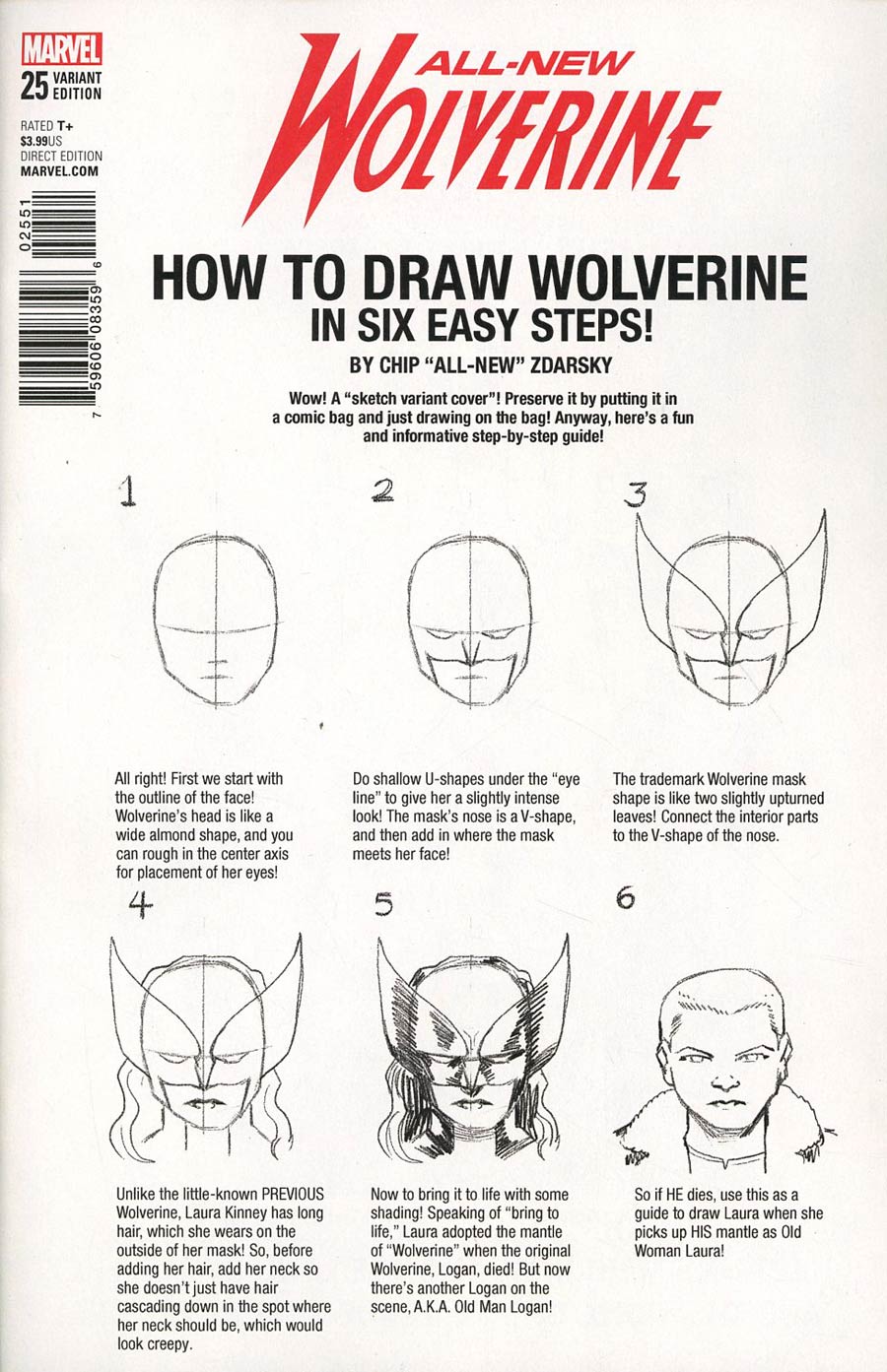 All-New Wolverine #25 Cover D Variant Chip Zdarsky How-To-Draw Cover (Marvel Legacy Tie-In)