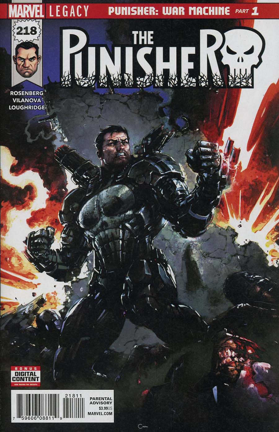 Punisher Vol 10 #218 Cover A 1st Ptg Regular Clayton Crain Cover (Marvel Legacy Tie-In)