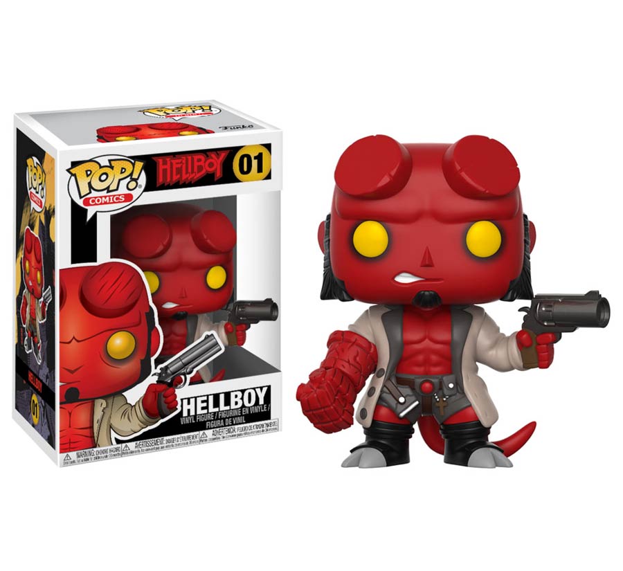 POP Comics 01 Hellboy Hellboy With Jacket Vinyl Figure