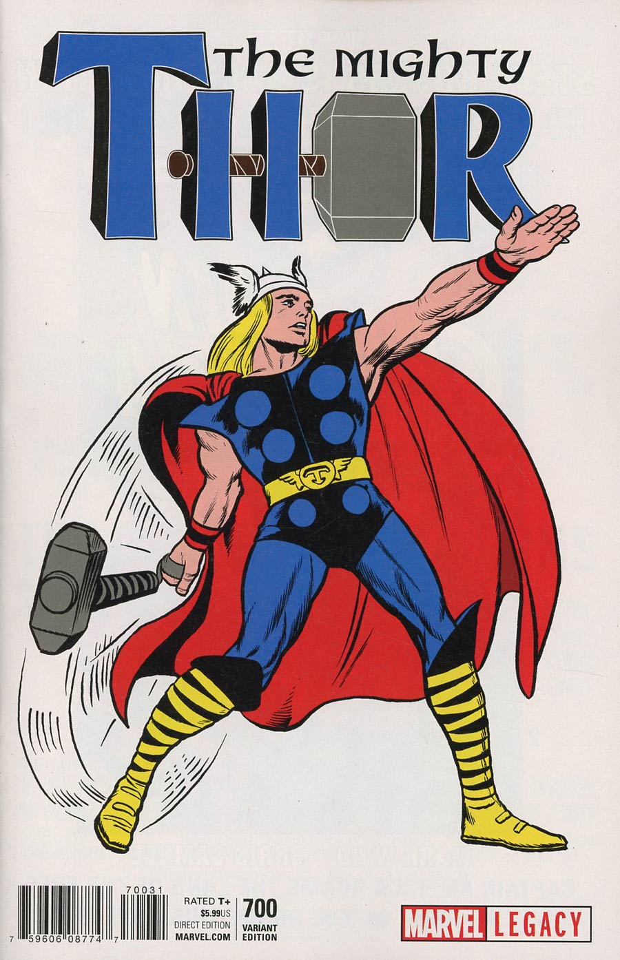 Mighty Thor Vol 2 #700 Cover H Incentive Jack Kirby 1965 T-Shirt Variant  Cover (Marvel Legacy Tie-In) - Midtown Comics