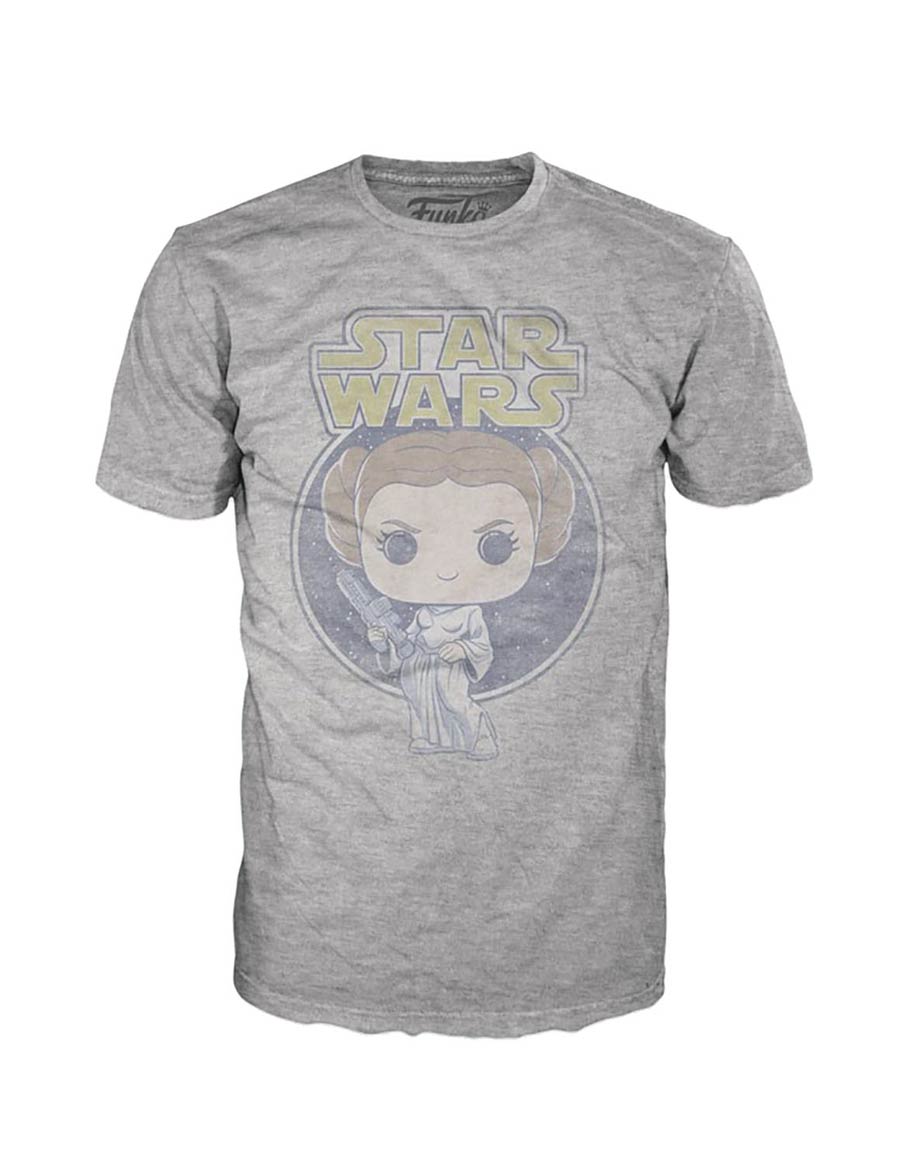 POP Tees Star Wars Princess Leia Retro T-Shirt Large