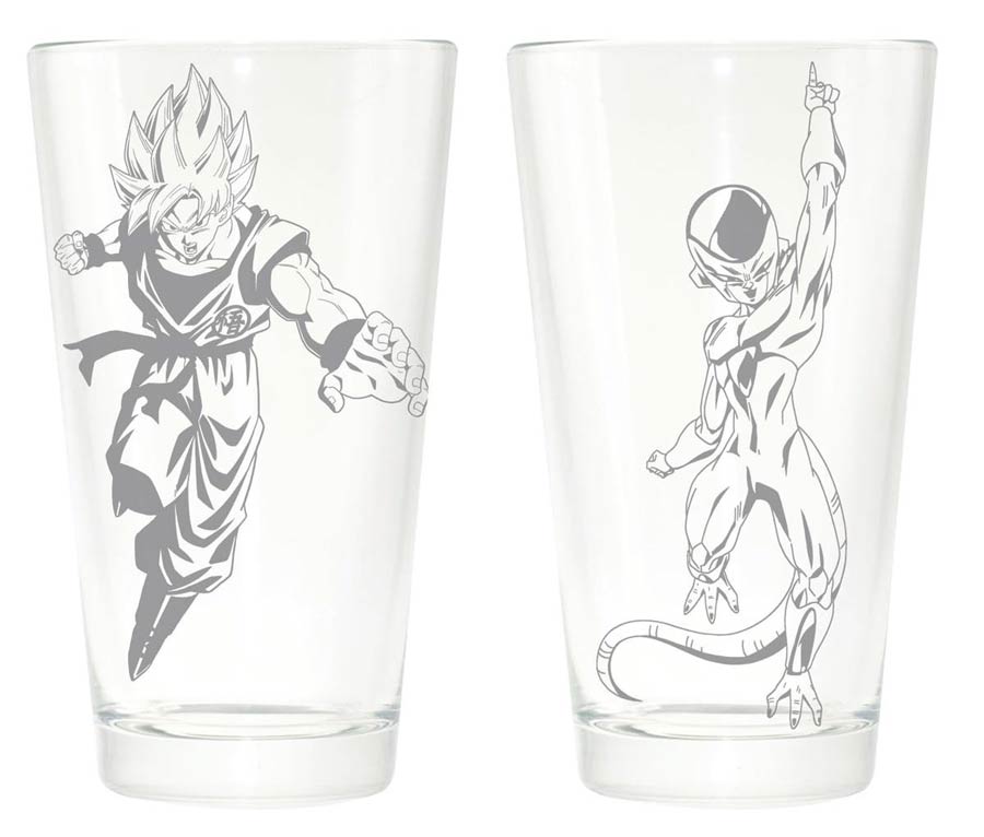 Dragon Ball Z Goku & Frieza Etched Pint Glass Set