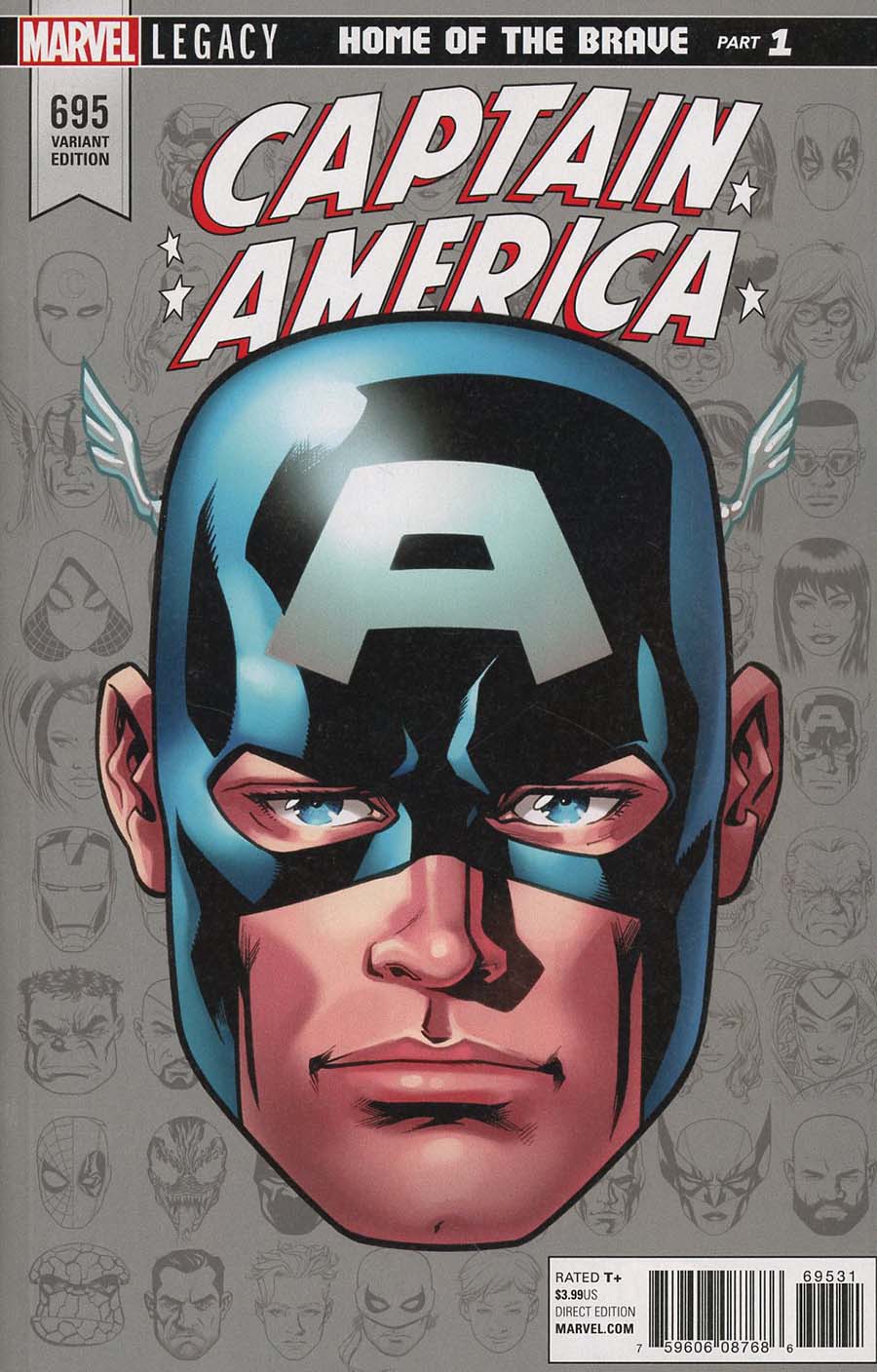 Captain America Vol 8 #695 Cover E Incentive Mike McKone Legacy Headshot Variant Cover (Marvel Legacy Tie-In)