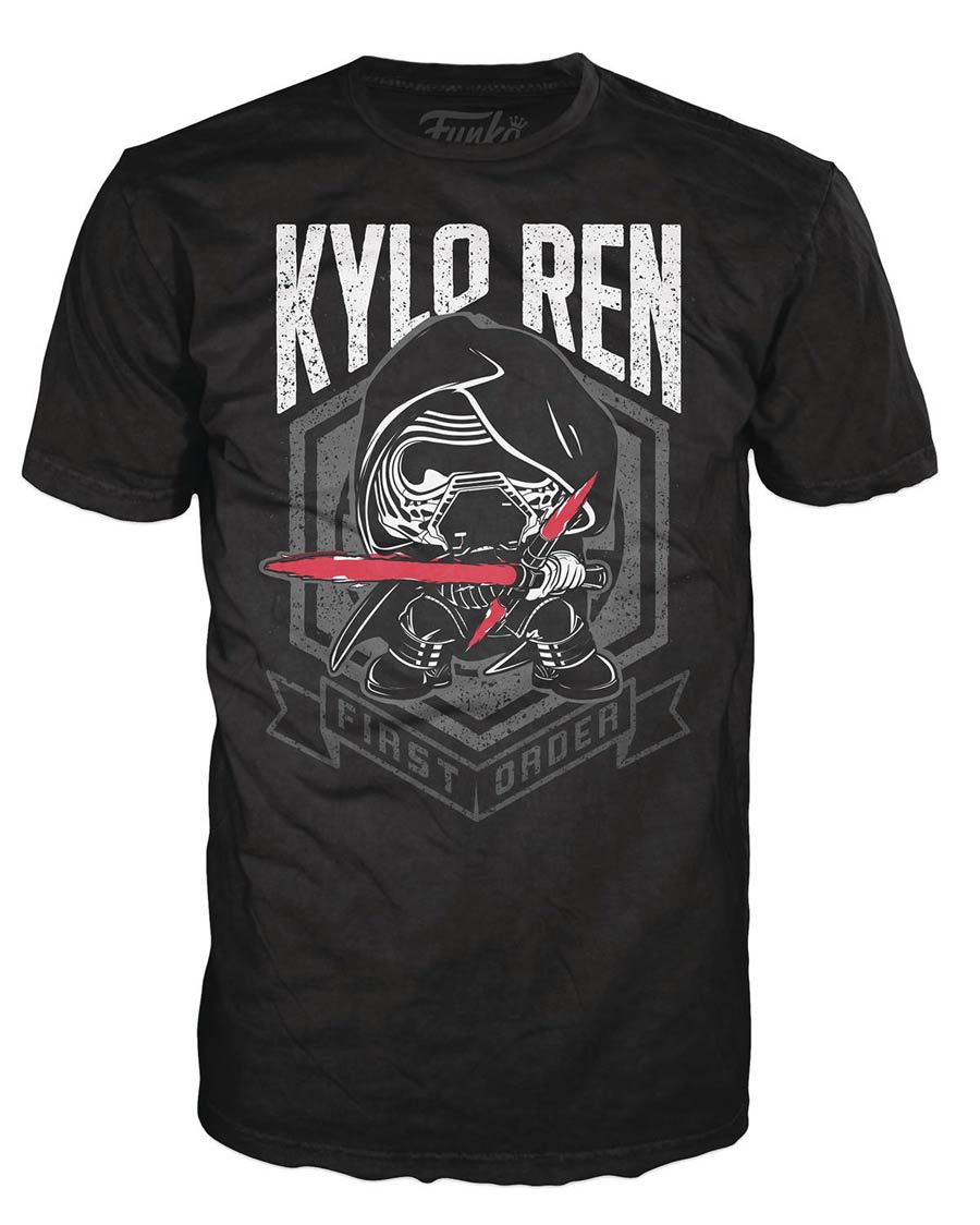 POP Tees Star Wars Kylo Ren First Order Black T-Shirt Large