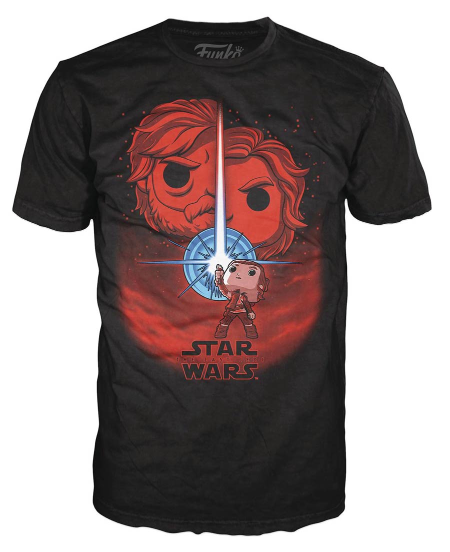 POP Tees Star Wars Episode VIII The Last Jedi Black T-Shirt X-Small