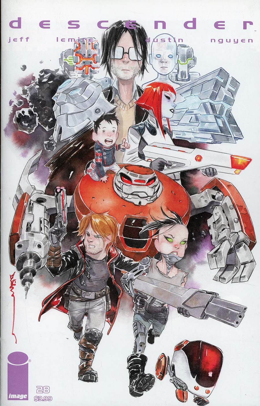 Descender #28 Cover B Variant Dustin Nguyen Little Robot Cover