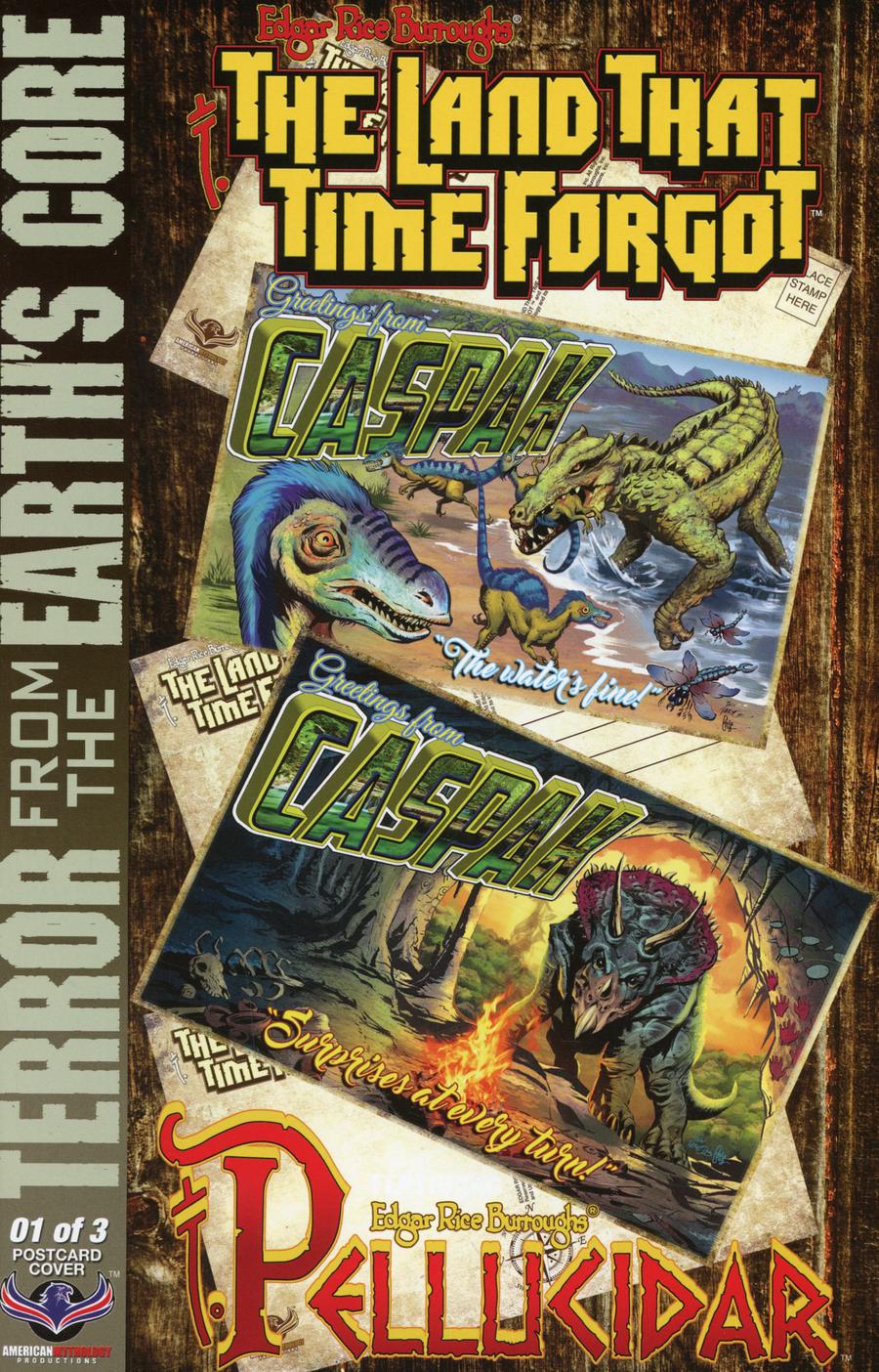 Edgar Rice Burroughs Land That Time Forgot Terror From The Earths Core Limited Edition Postcard Covers Set