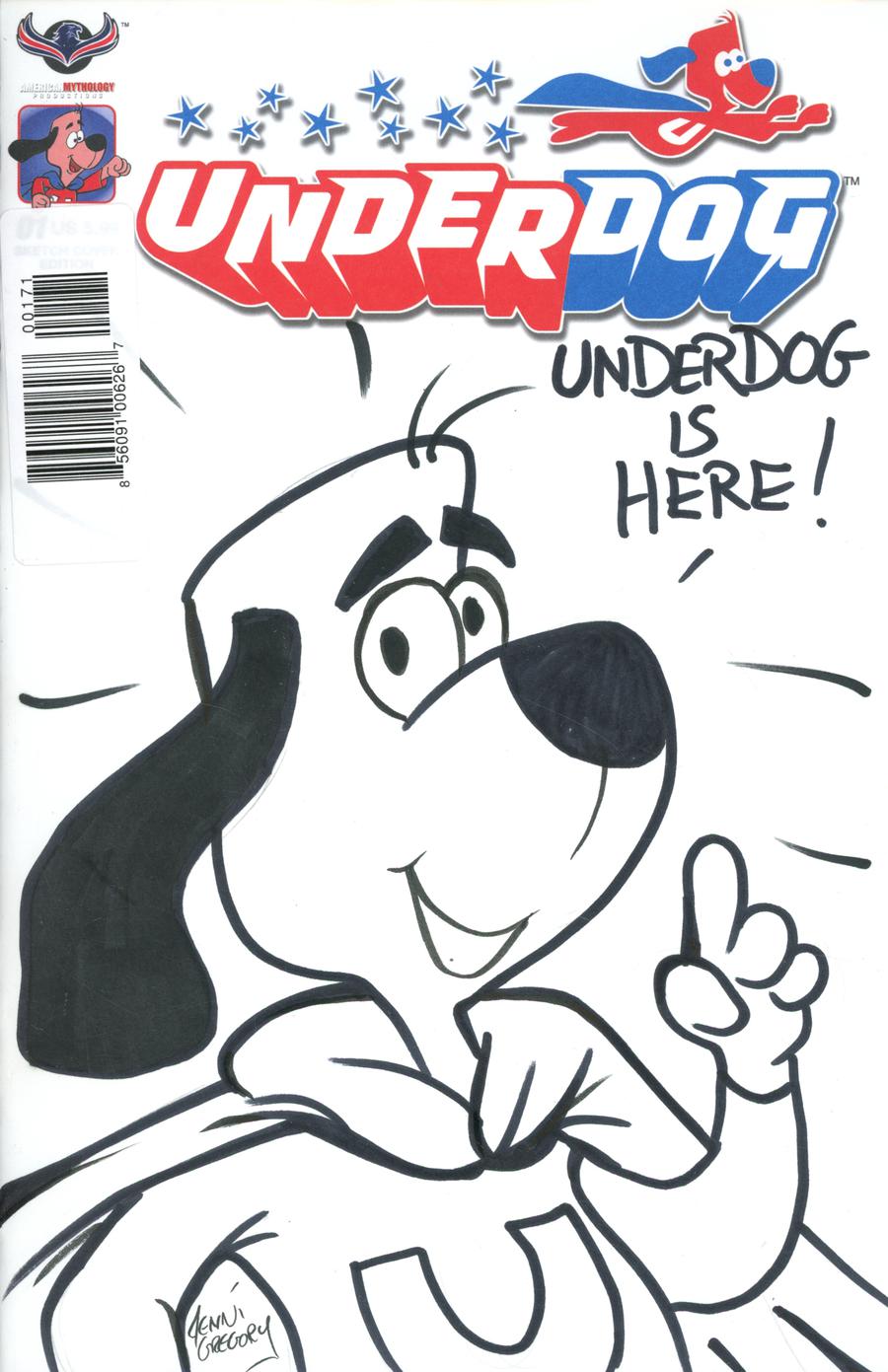 Underdog (American Mythology) #1 Cover H Variant Jenni Gregory Hand-Drawn Sketch Cover (Filled Randomly)