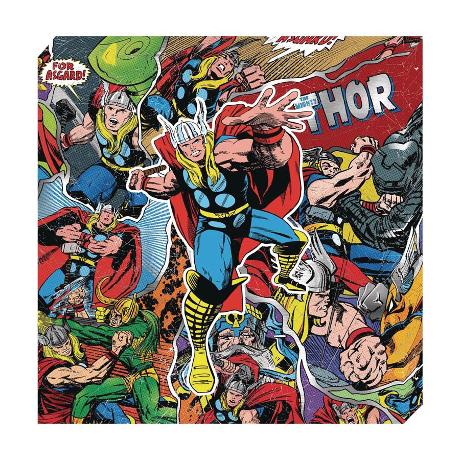 Marvel Comics Action Metallic Canvas Art Print - Thor