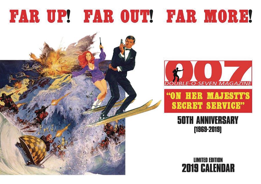 James Bond On Her Majestys Secret Service 50th Anniversary 2019 Wall Calendar