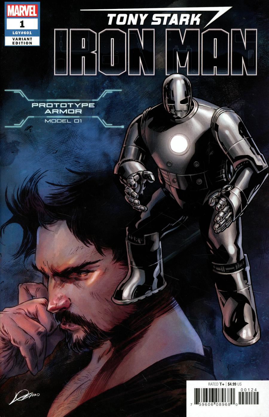 Tony Stark Iron Man #1 Cover O Variant Alexander Lozano & Valerio Schiti Model 01 Prototype Armor Cover