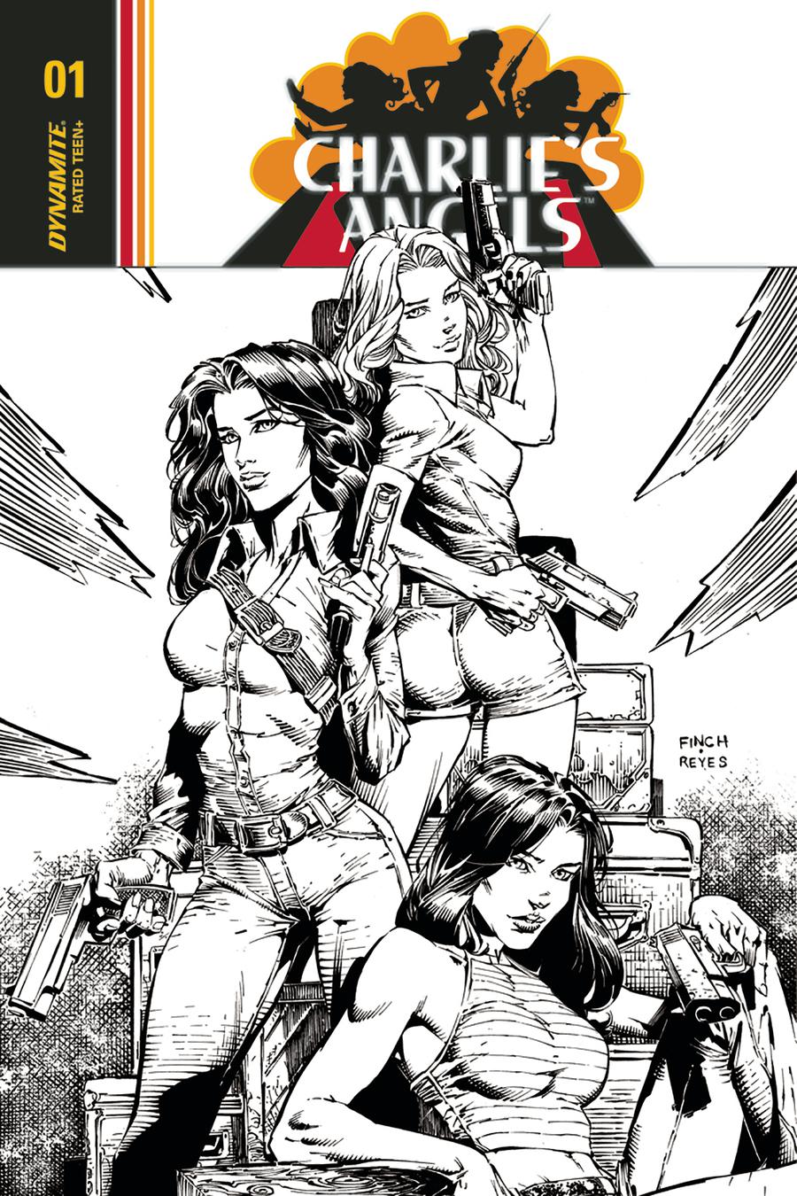 Charlies Angels #1 Cover G Incentive David Finch & Jimmy Reyes Black & White Cover