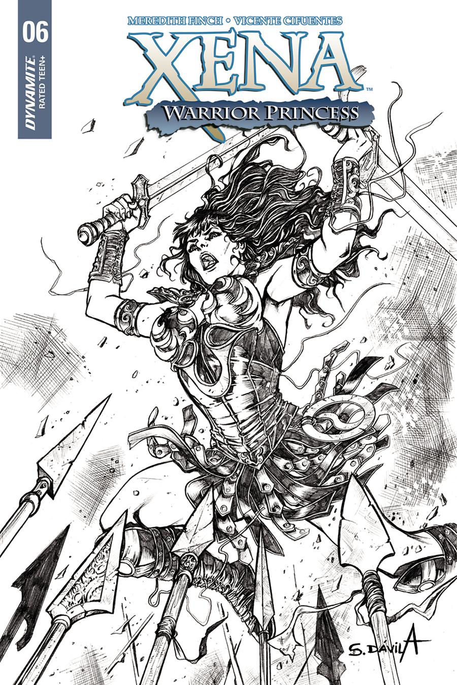 Xena Vol 2 #6 Cover E Incentive Sergio Davila Black & White Cover