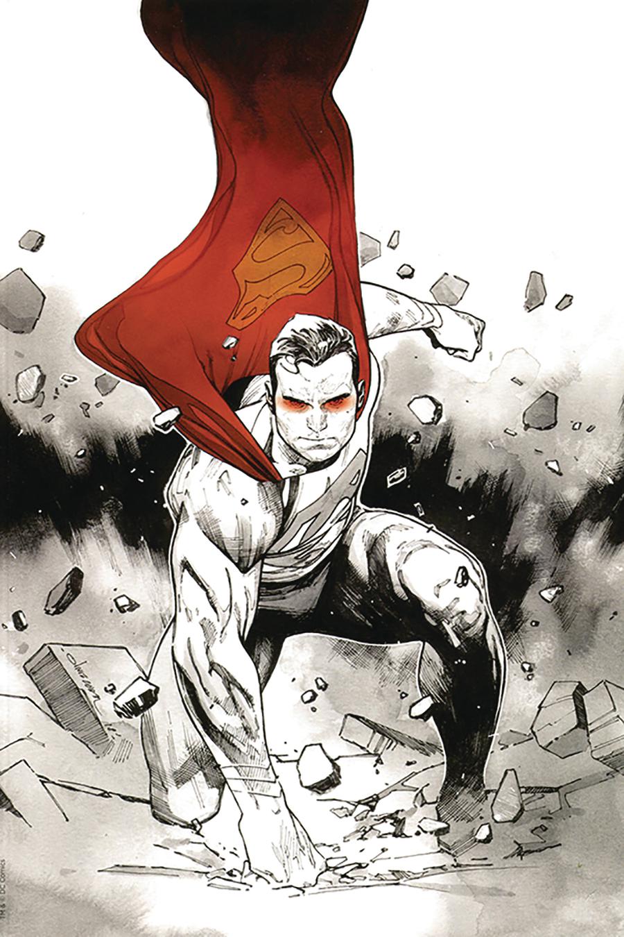 Action Comics Vol 2 #1000 Cover Z-L DF Olivier Coipel Black White & Red Cover