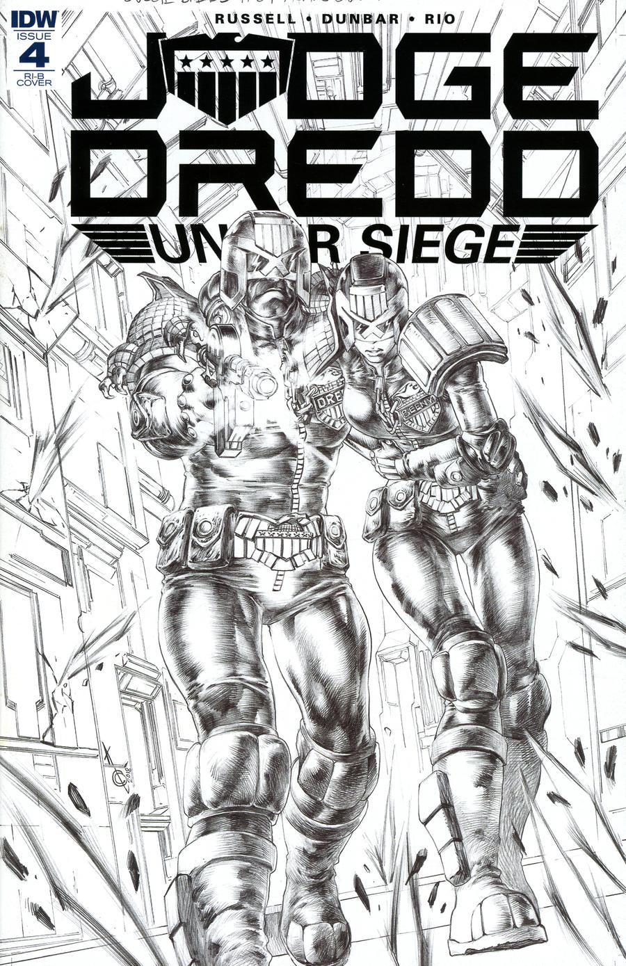 Judge Dredd Under Siege #4 Cover D Incentive Alan Quah Black & White Cover