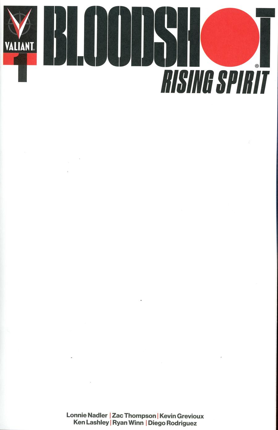 Bloodshot Rising Spirit #1 Cover C Variant Blank Cover